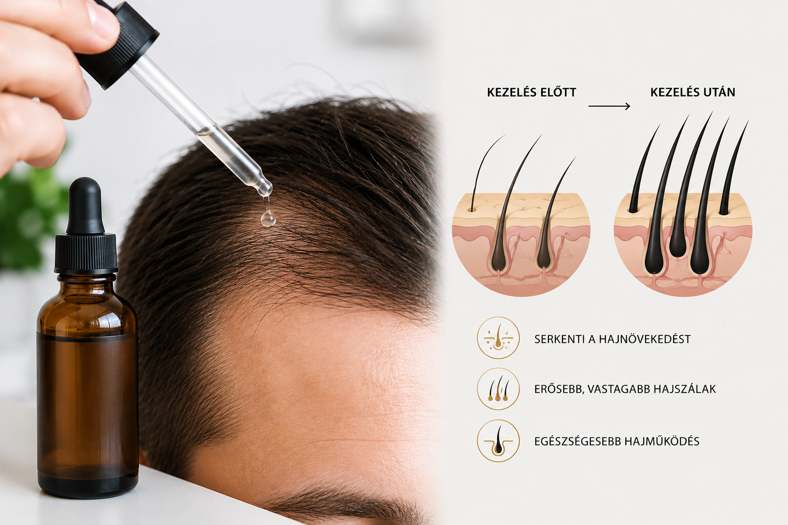 Minoxidil és hajnövesztő szérumok alkalmazása a fejbőrön